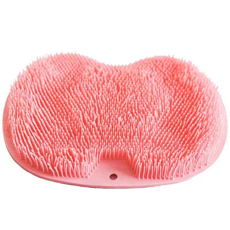 Apple-shaped wall-mounted foot scrubber pad