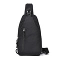 Black sling bag on a white background