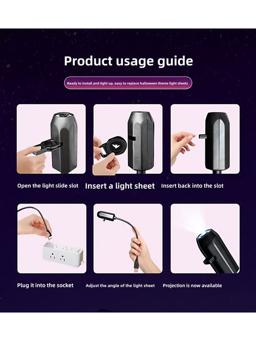 Step-by-step product usage guide with hands performing actions on a dark background
