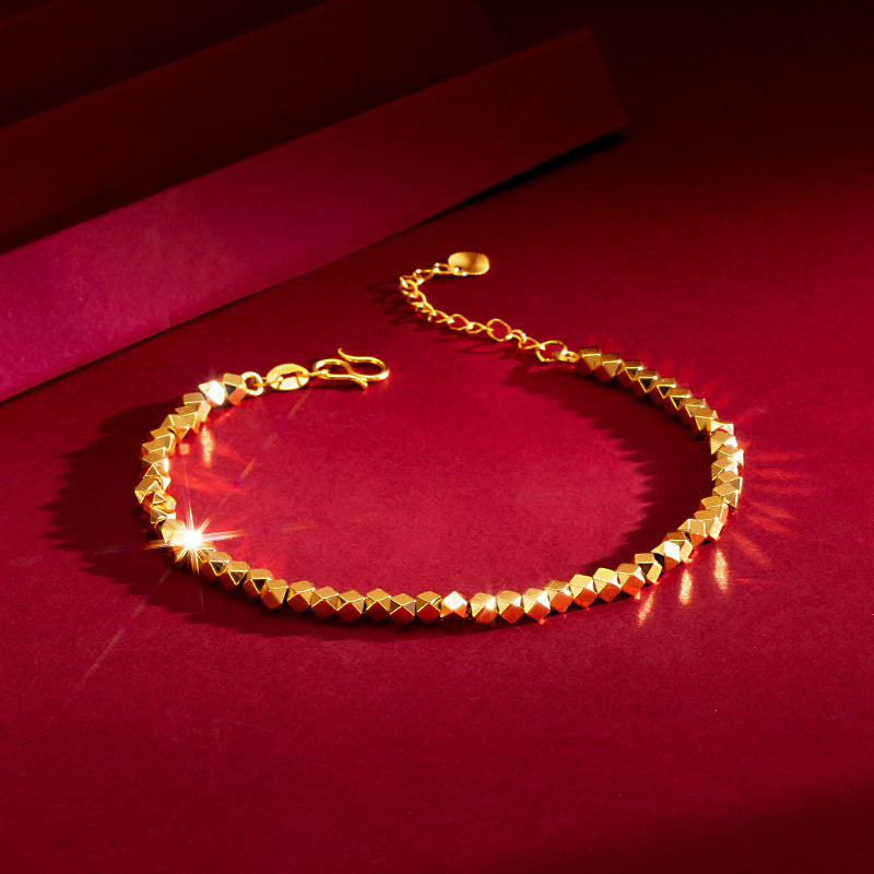 Elegant adjustable gold-plated chain bracelet for women with minimalist luxury design, perfect for daily wear, weddings, parties, and stylish fashion accessories.