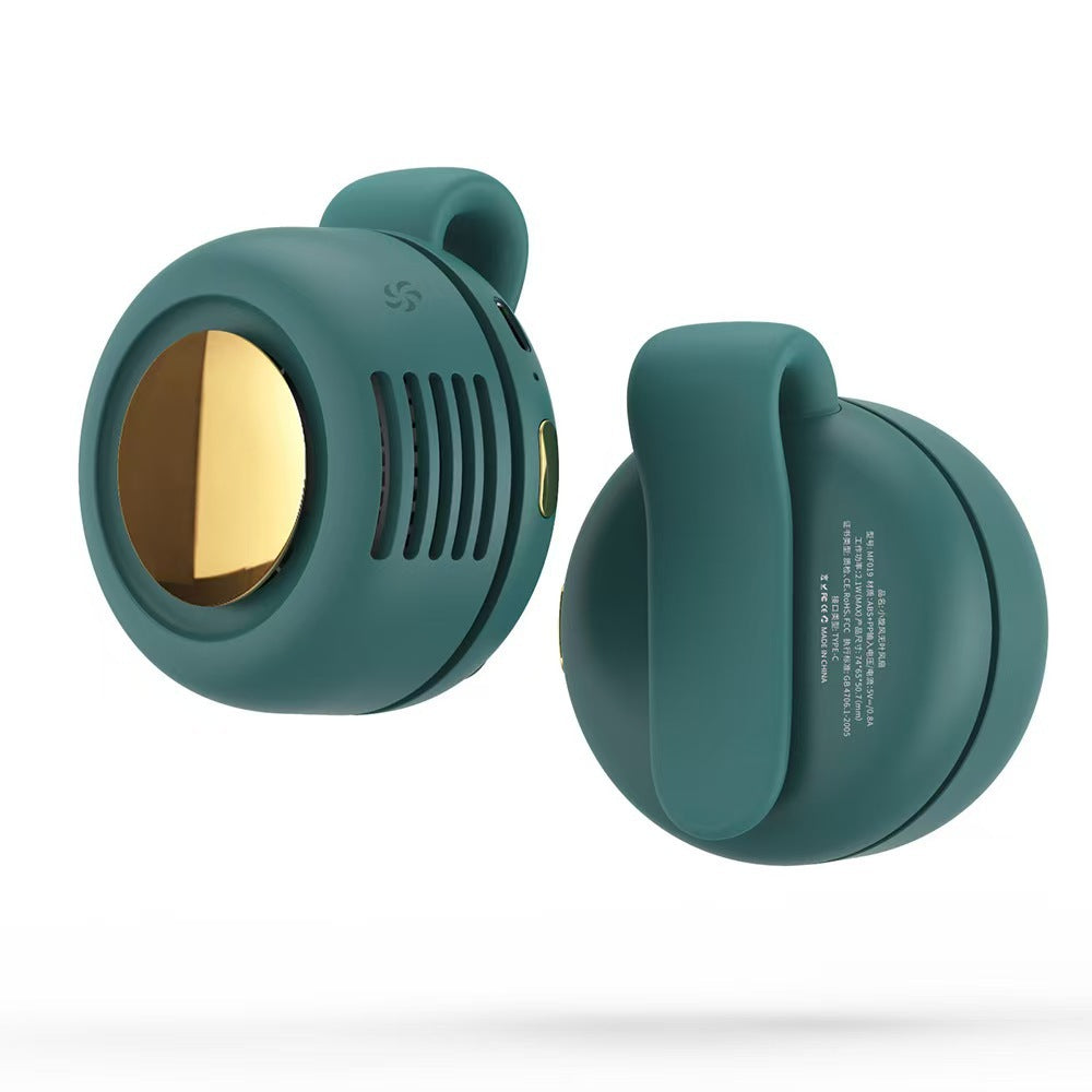 Teal wireless earbuds on a white background