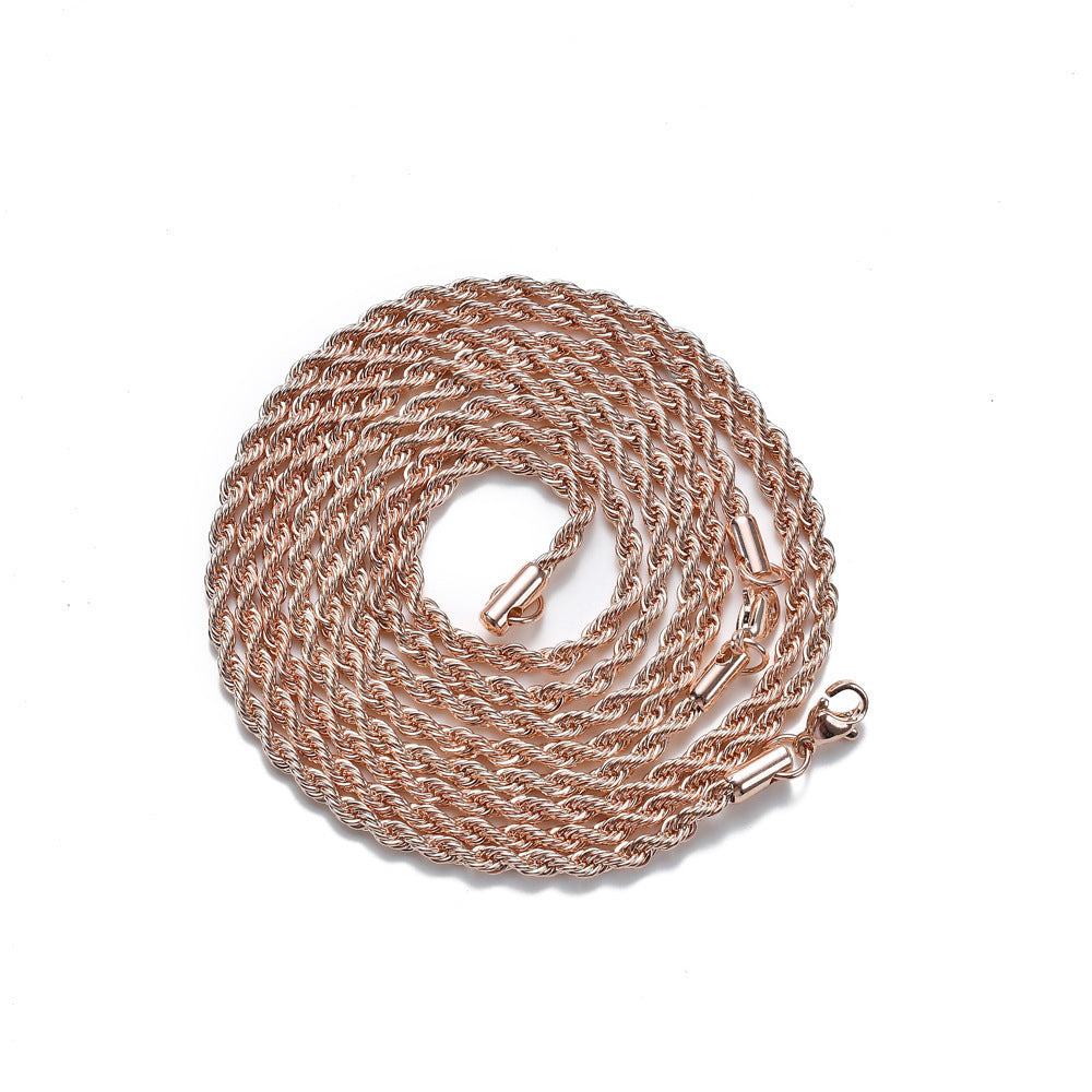 Stainless Steel Twist Chain Necklace