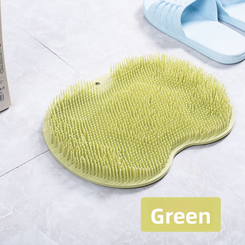 Apple-shaped wall-mounted foot scrubber pad