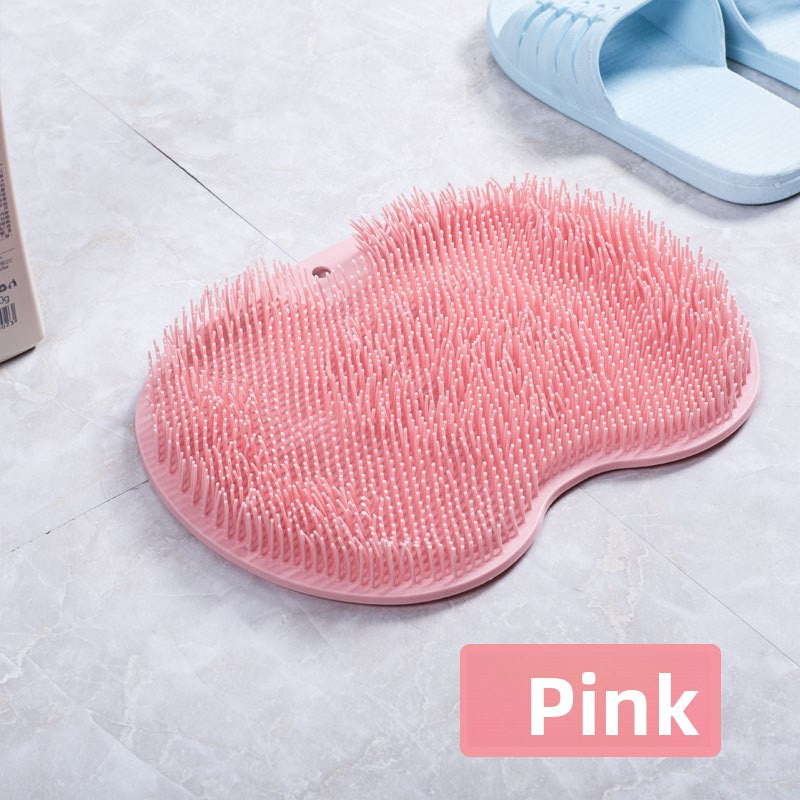 Apple-shaped wall-mounted foot scrubber pad