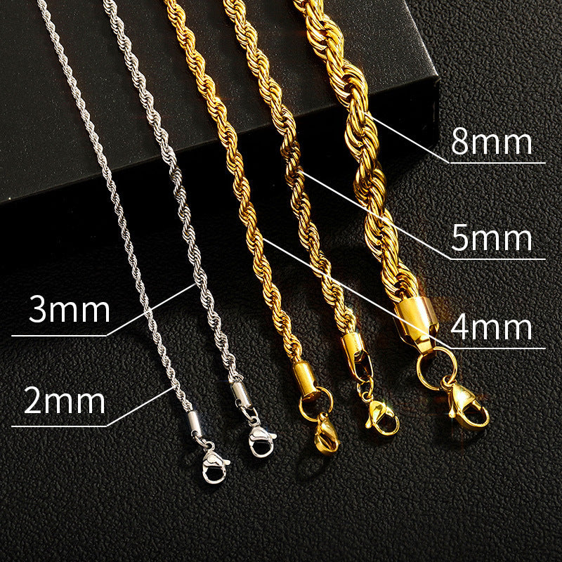 Stainless Steel Twist Chain Necklace