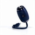 Blue electronic device with USB cable on a white background