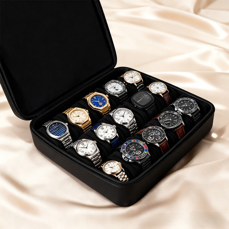 Portable Watch Storage Organizer Bag with Sponge Protection
