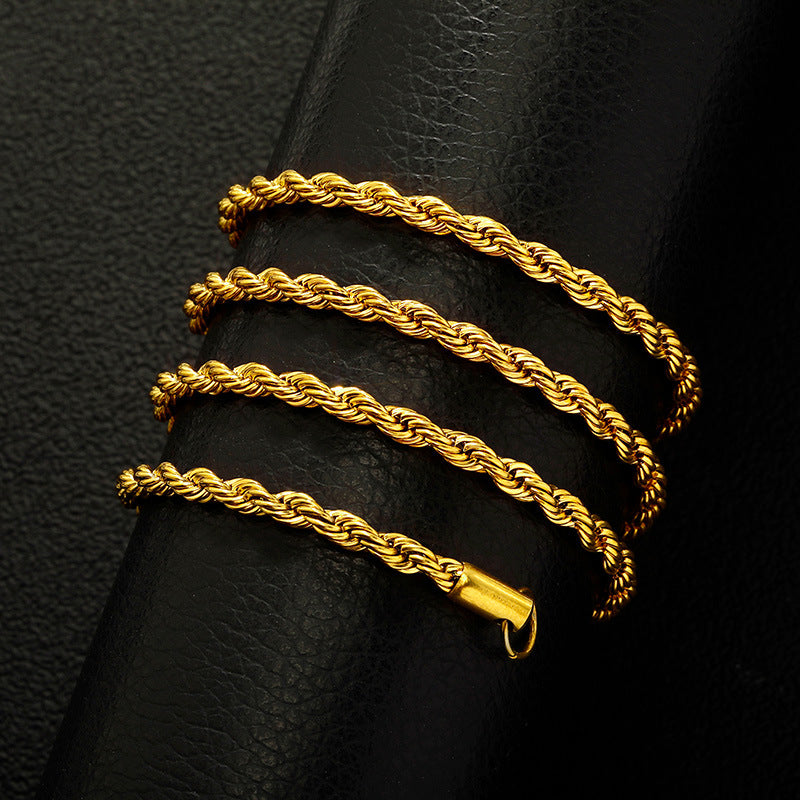 Stainless Steel Twist Chain Necklace