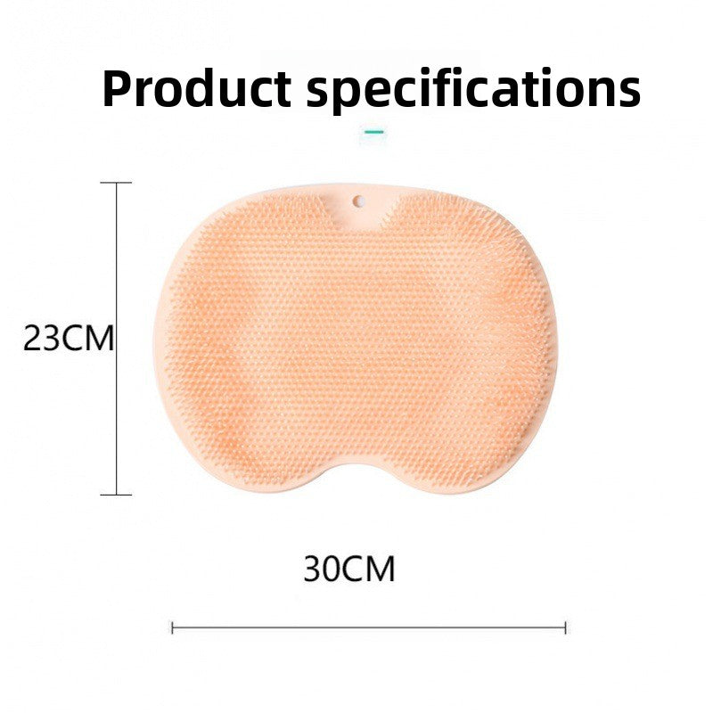 Apple-shaped wall-mounted foot scrubber pad