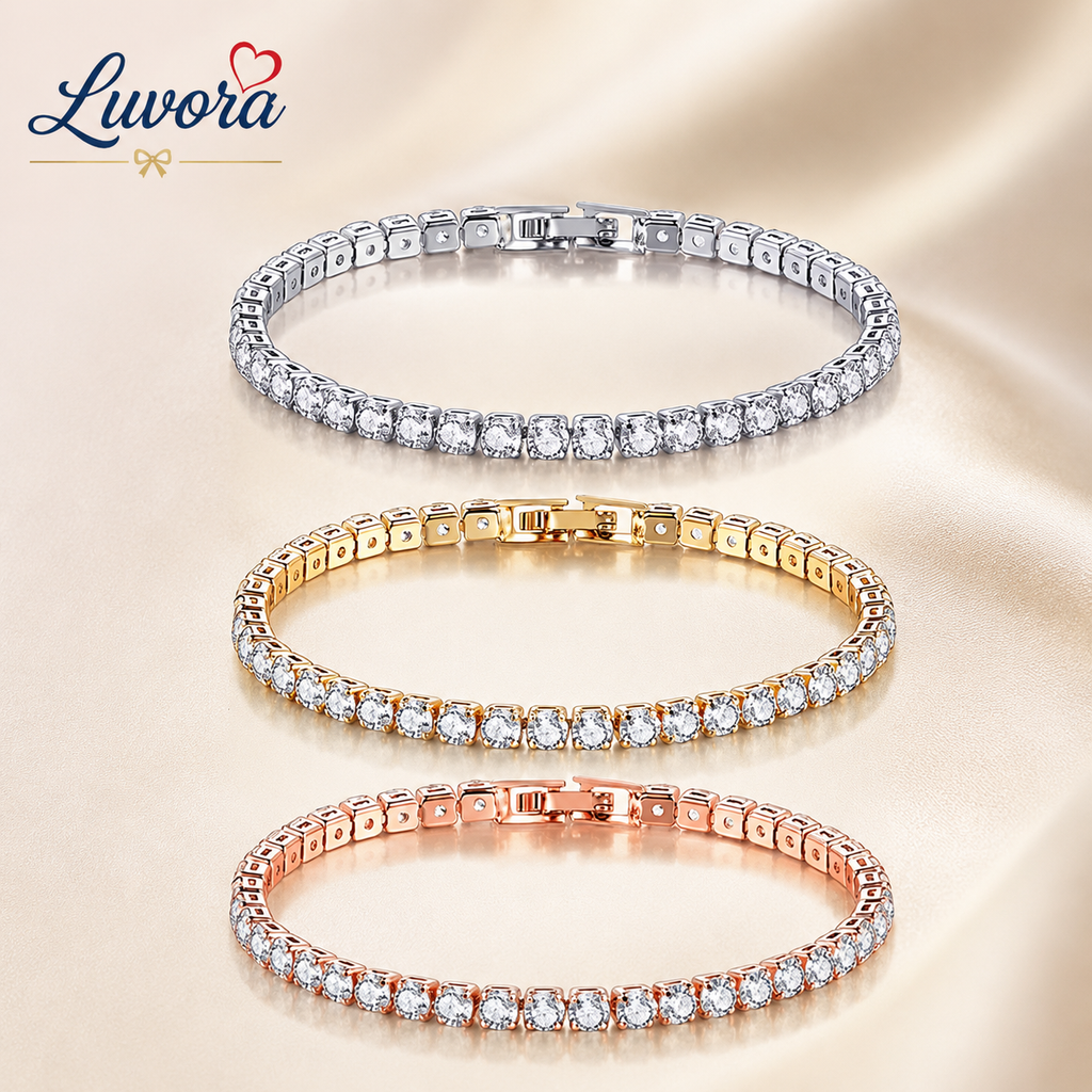 Round Zirconia Tennis Chain Bracelet