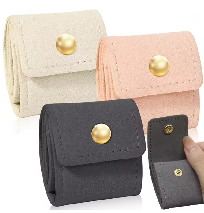 Mini Folding Jewelry Bag Earrings Jewelry Necklace Storage Bag Jewelry Boxes Portable Travel Storage Bag Storage Packaging Box