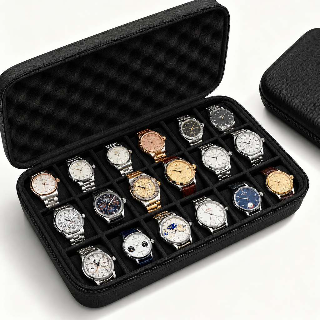 Portable Watch Storage Organizer Bag with Sponge Protection