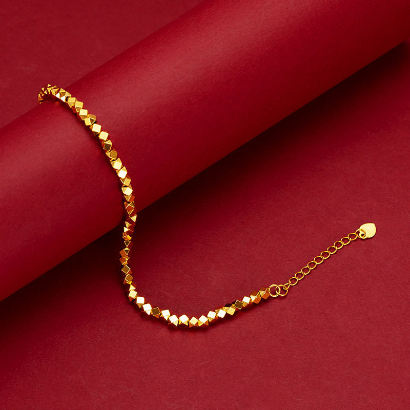 Elegant adjustable gold-plated chain bracelet for women with minimalist luxury design, perfect for daily wear, weddings, parties, and stylish fashion accessories.