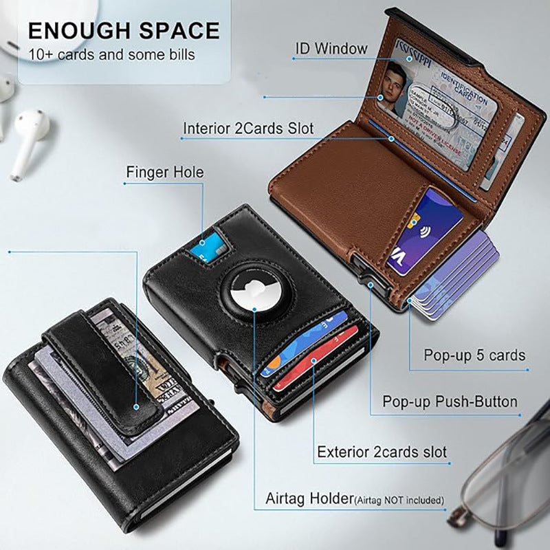 Magnetic Flip RFID Protection Mens Wallet