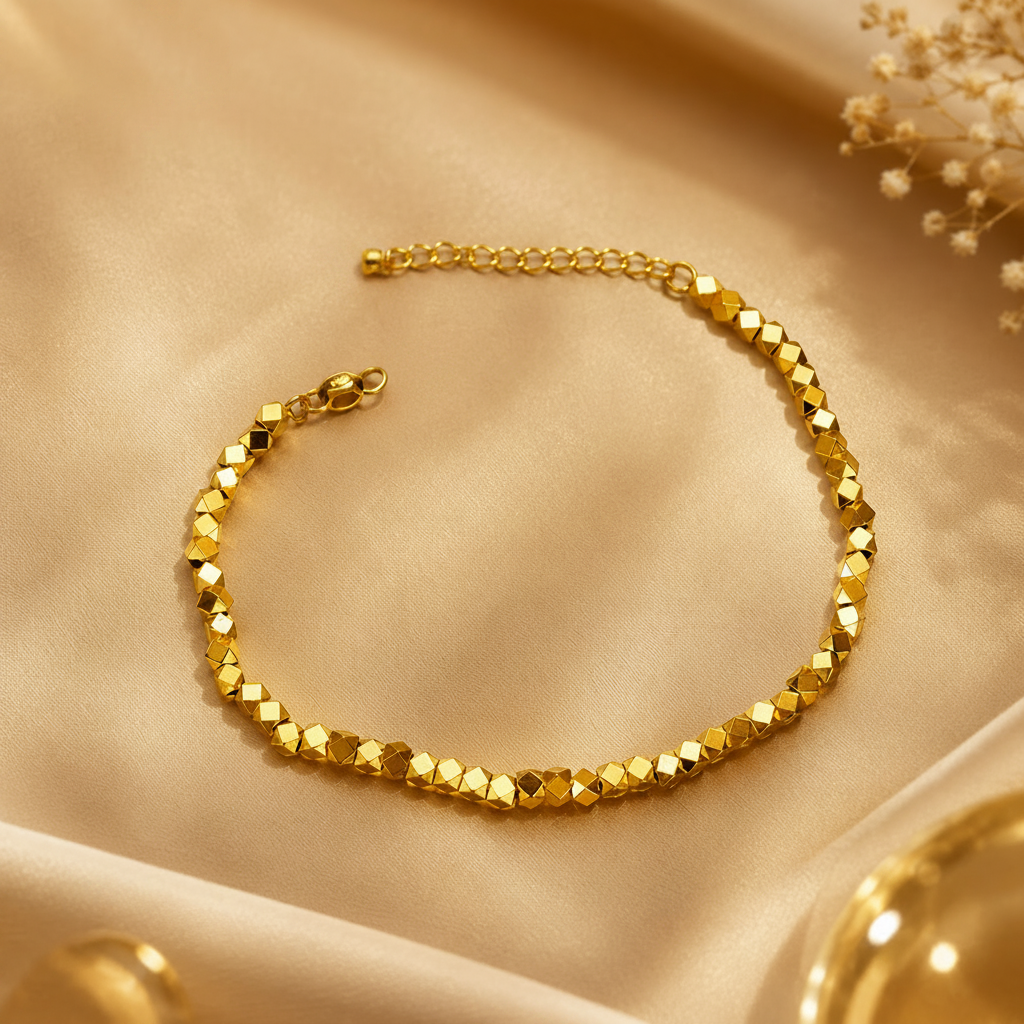 Elegant adjustable gold-plated chain bracelet for women with minimalist luxury design, perfect for daily wear, weddings, parties, and stylish fashion accessories.