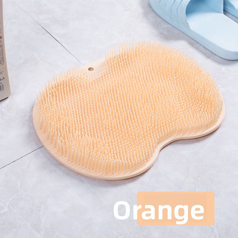 Apple-shaped wall-mounted foot scrubber pad
