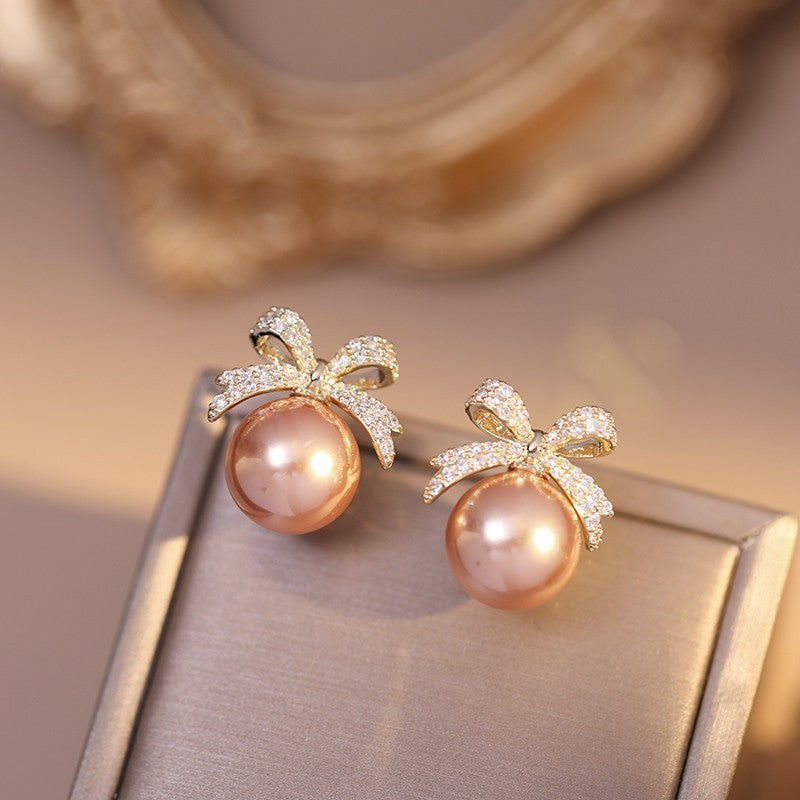 Bowknot Rhinestone Earrings for Women