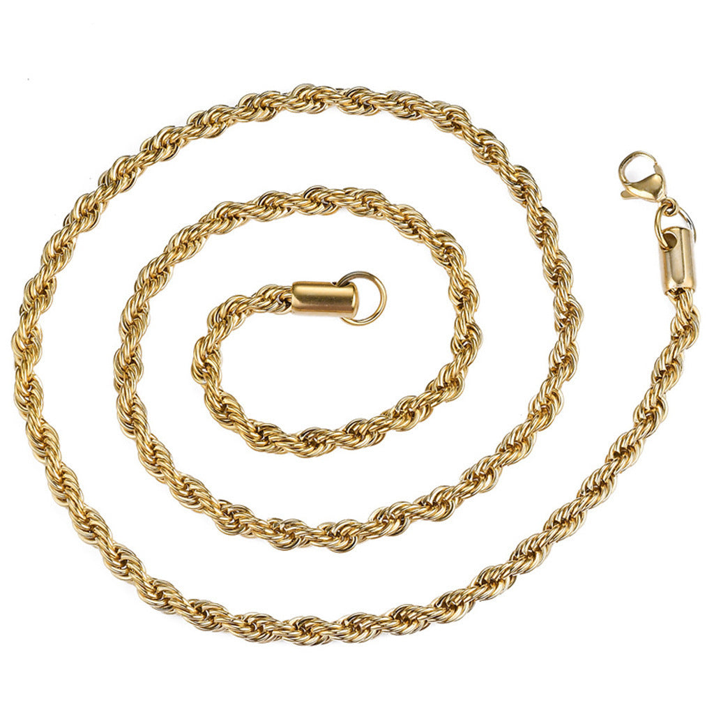 Stainless Steel Twist Chain Necklace