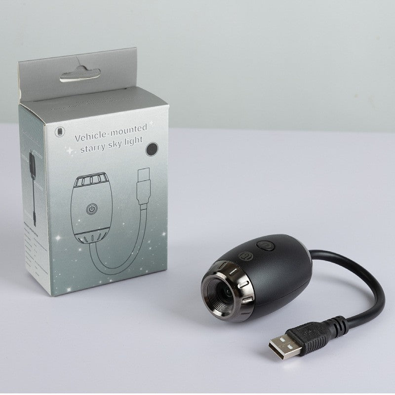 Vehicle-mounted starry sky light with packaging on a white background